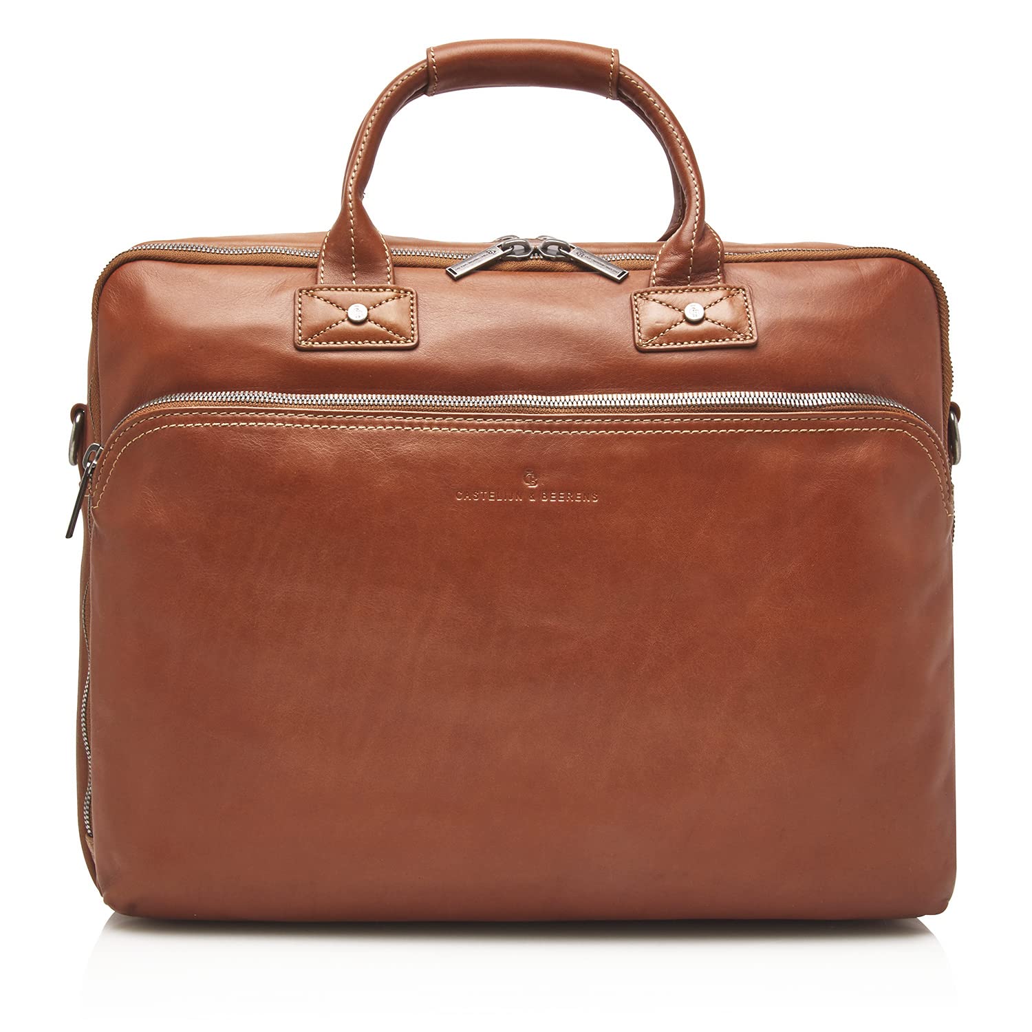 Castelijn & Beerens Firenze Laptoptasche 17 Zoll Leder hellbraun