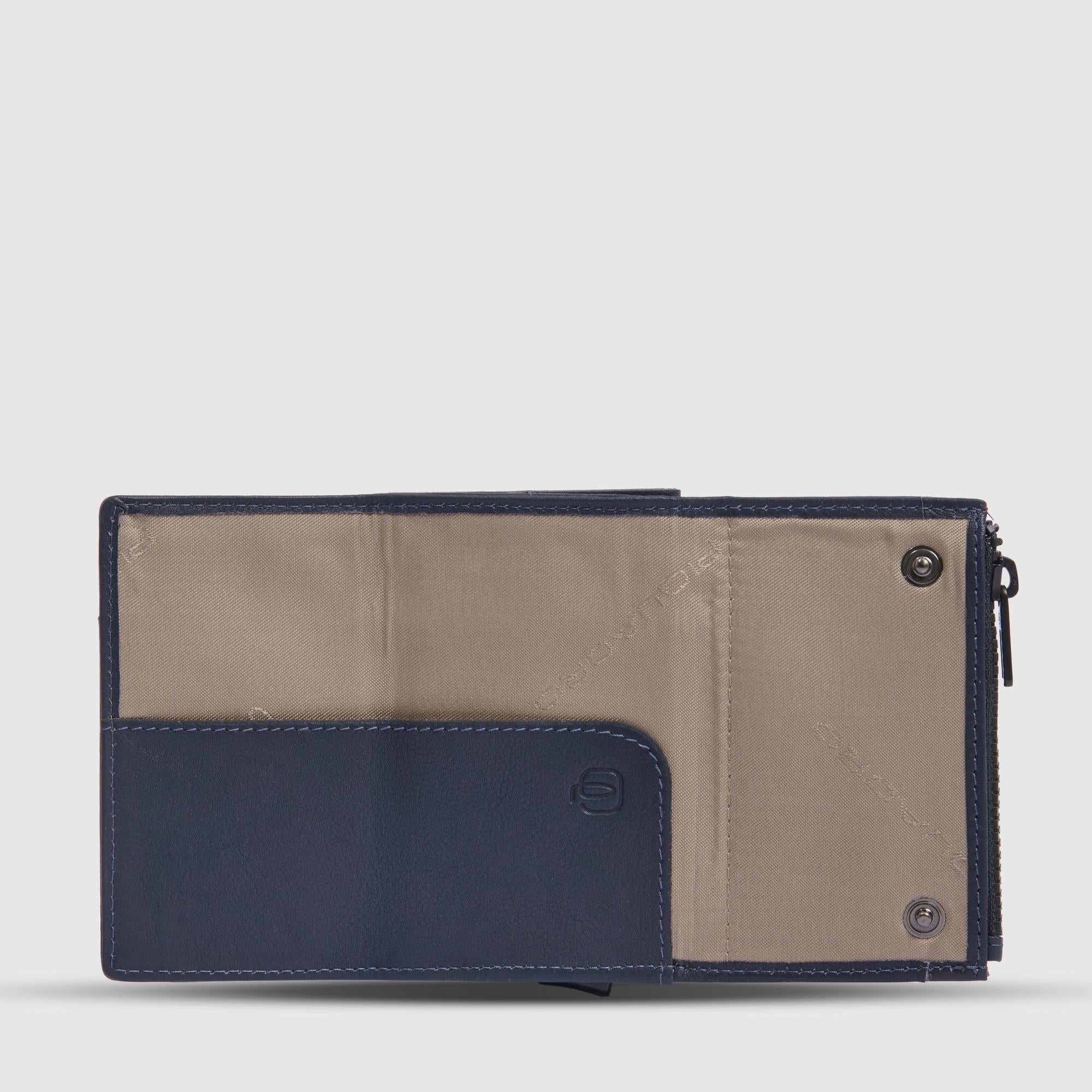 Piquadro Black Square Geldbörse Automatisch Leder Blau
