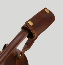 Buckle & Seam Leather Handle Griffstück Braun Leder