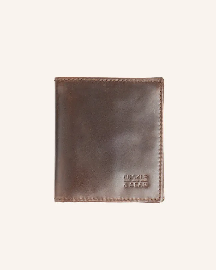 Buckle & Seam Edgar Brown Leder Wallet 8 Kartenfächer