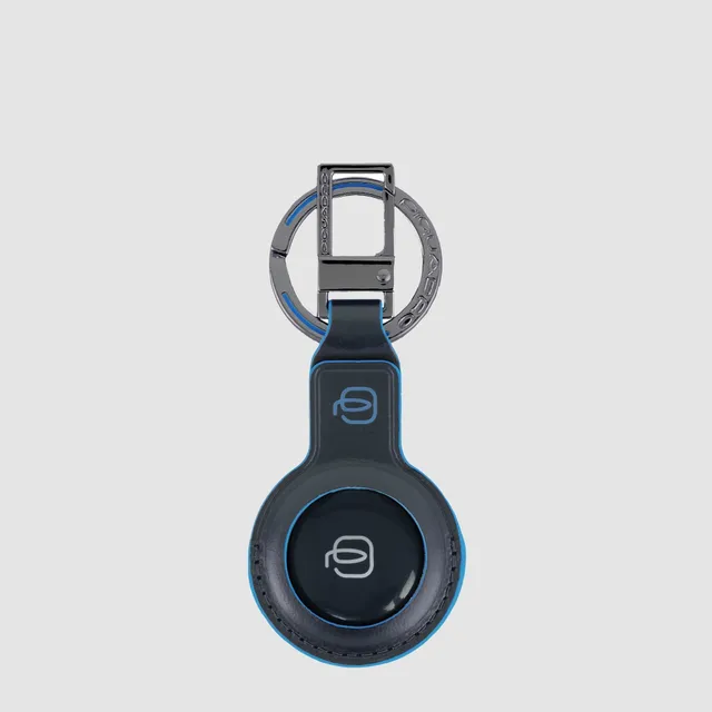 Piquadro Connequ Schlüsselanhänger Leder blau Tracker