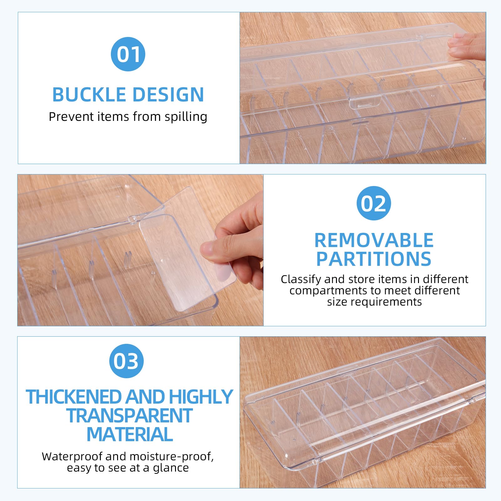 ARVOK Kabel Organizer Box 2er-Set Transparent mit Deckel