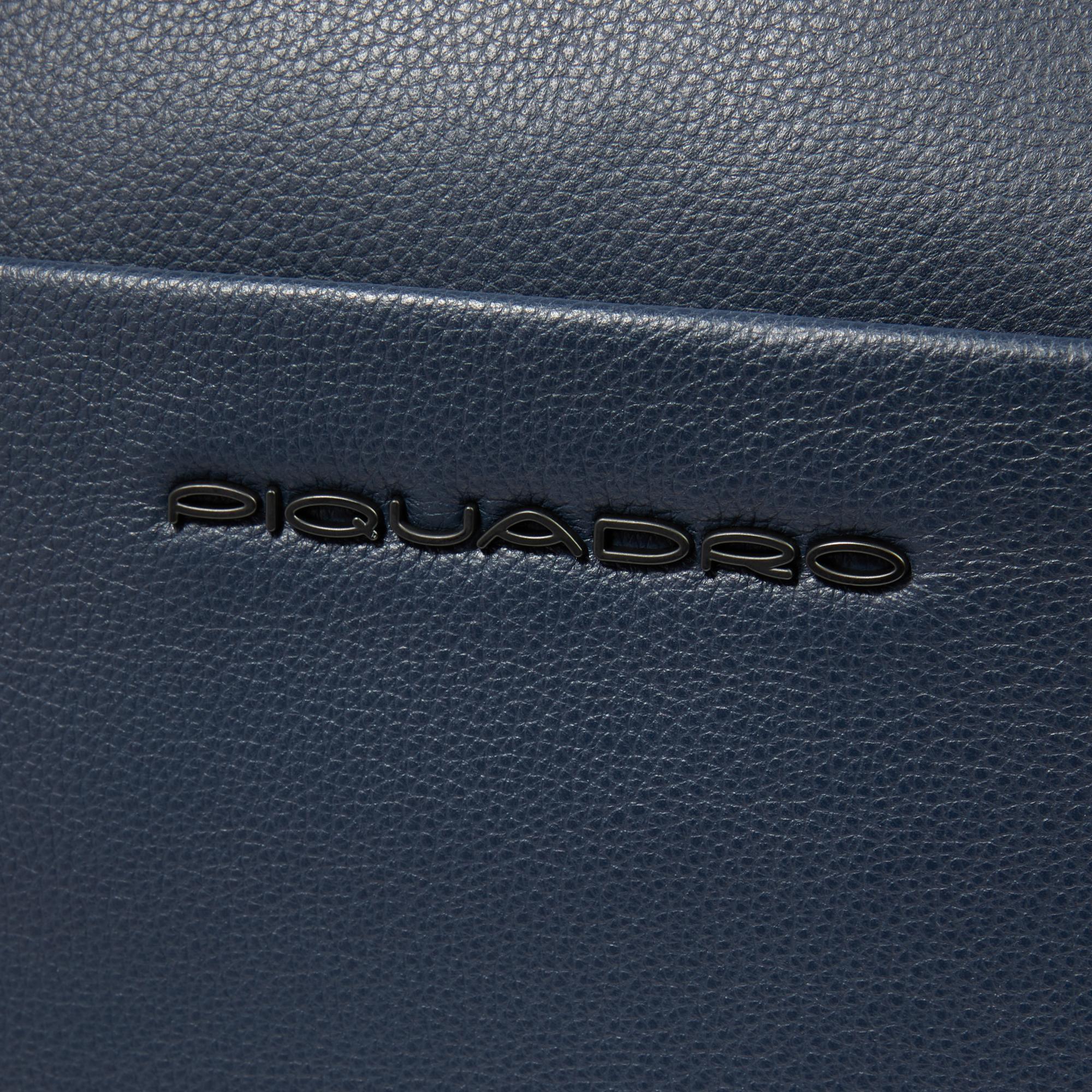 Piquadro Brief Russel Laptoptasche 15,6 Zoll Schwarz Leder