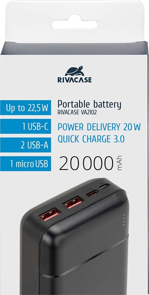 RIVACASE RIVAPOWER VA2102 Powerbank 20000mAh 22,5W USB-C