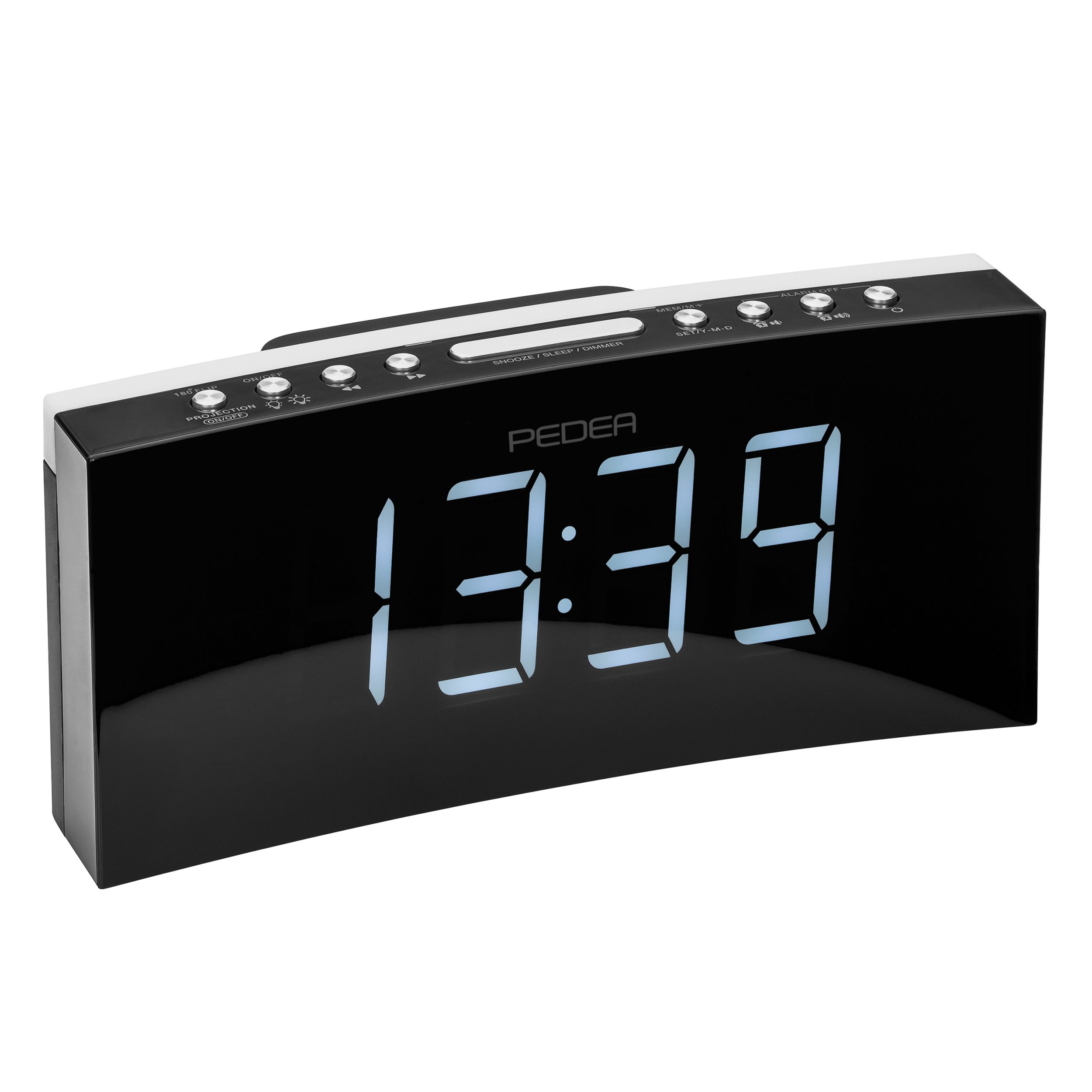 PEDEA Radiowecker mit Wandprojektion Digitaluhr Schwarz