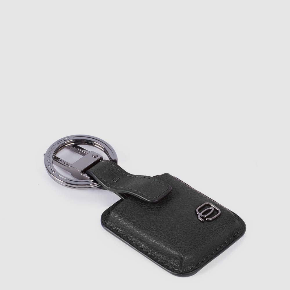 Piquadro Connequ Schlüsselanhänger Karabiner Schwarz Leder