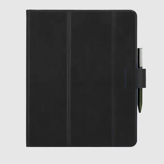 Piquadro Connequ iPad Hülle Leder 13 Zoll Air Schwarz