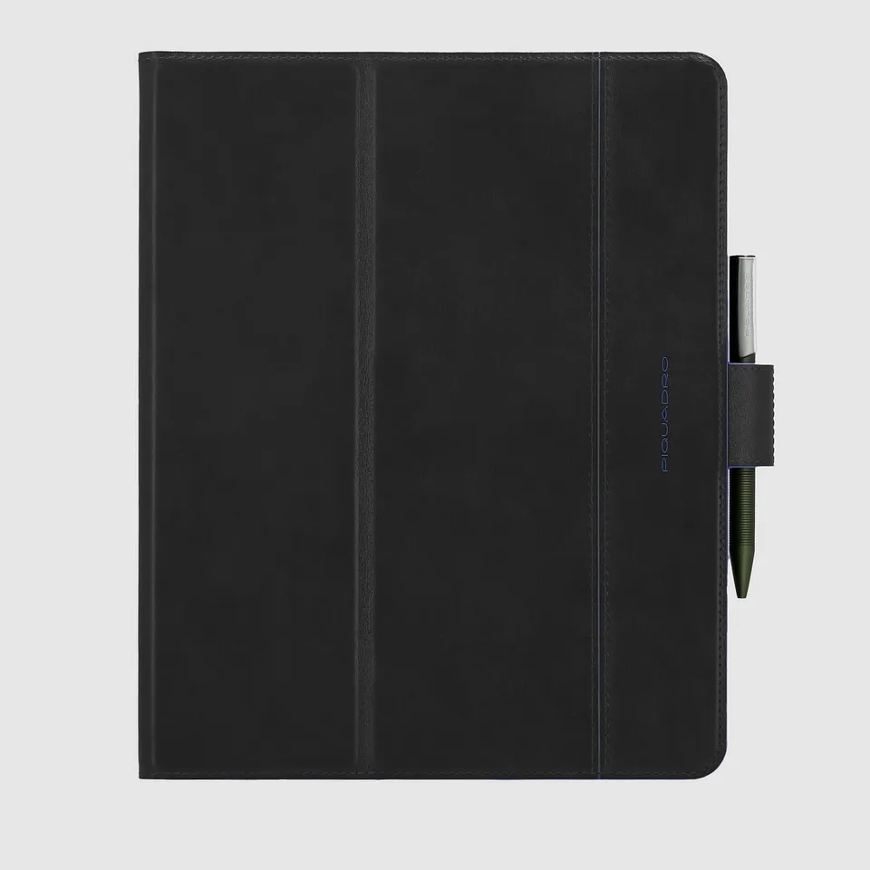 Piquadro Connequ iPad Hülle Leder 13 Zoll Air Schwarz