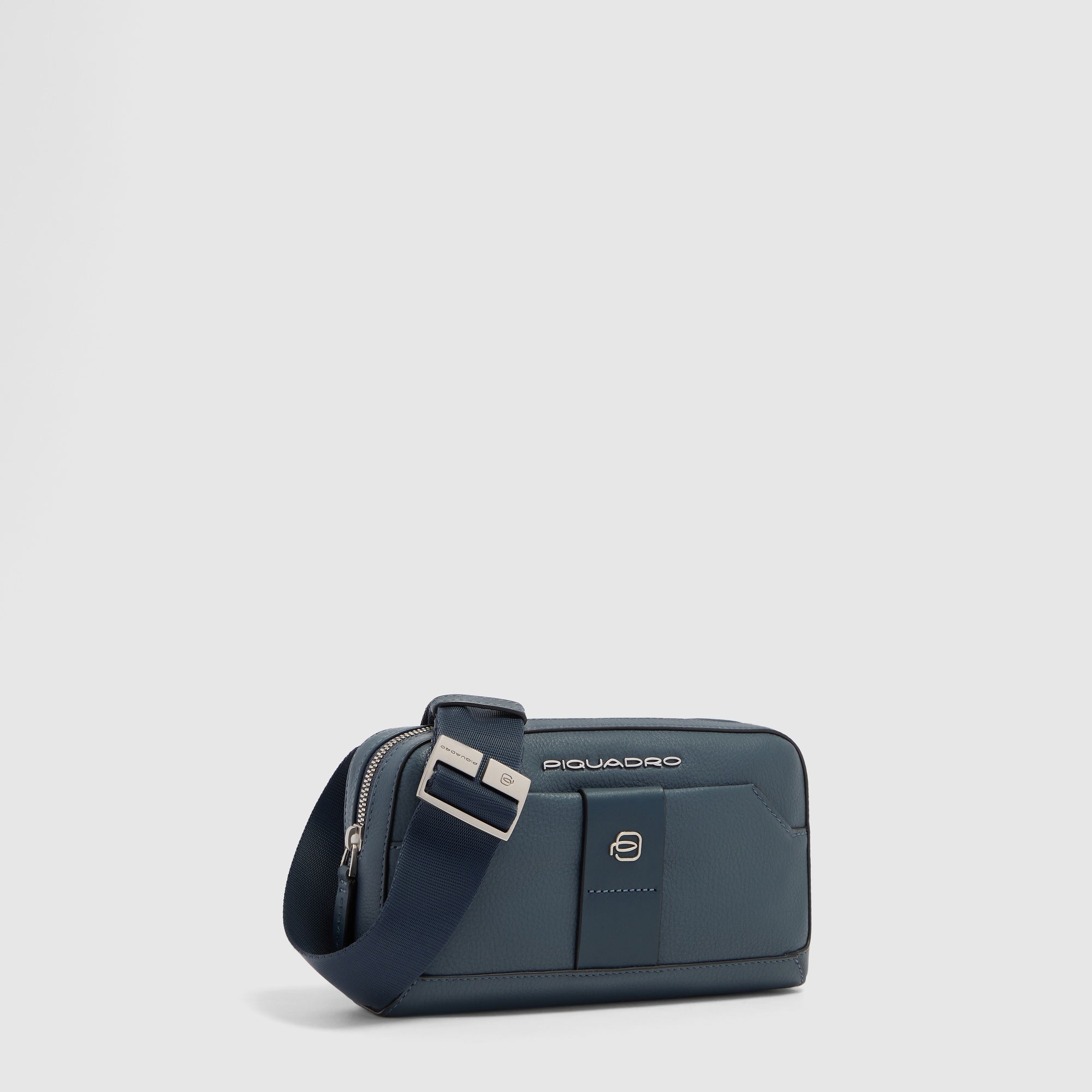 Piquadro Black Square Pochette Herren Leder schwarz Riemen