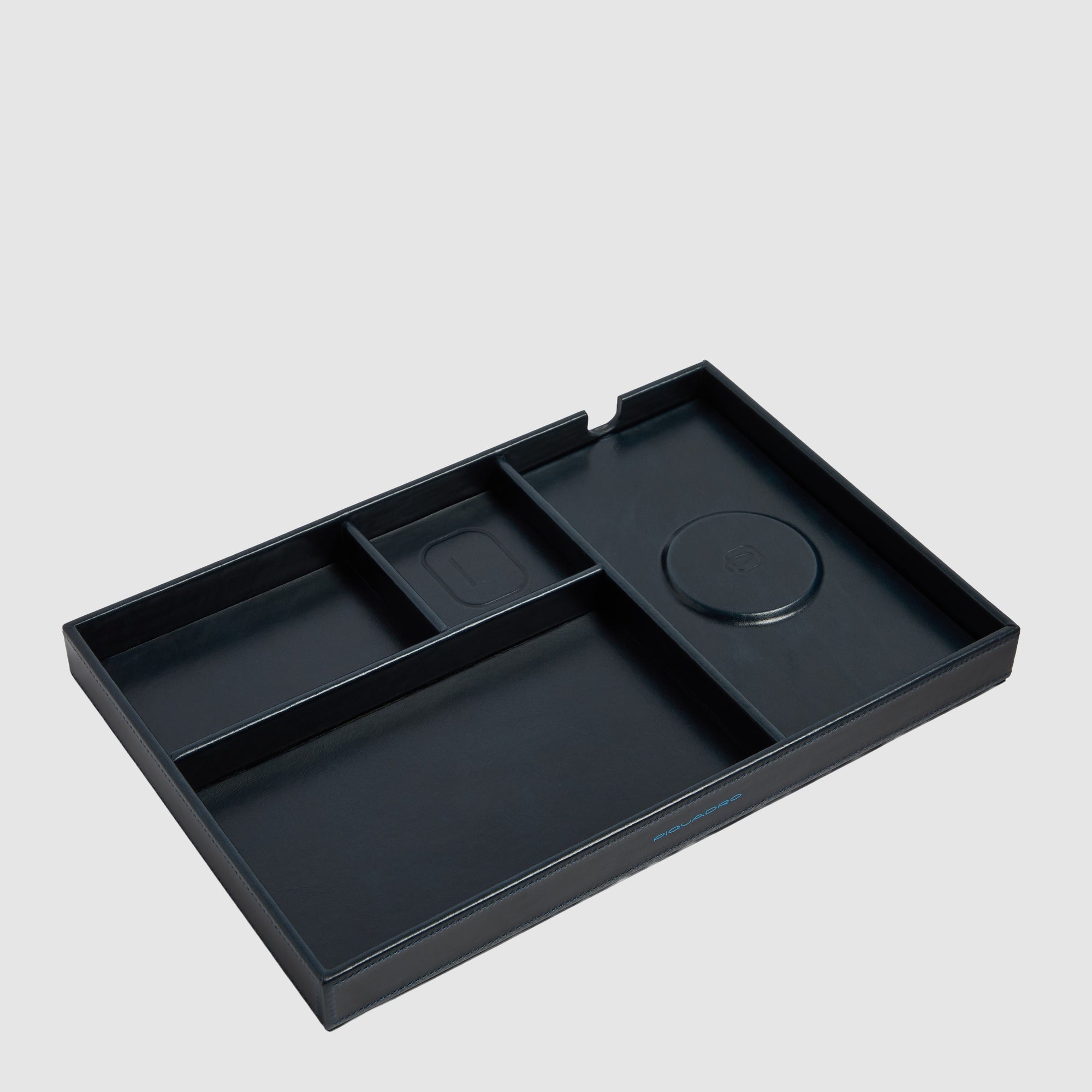 Piquadro BagMotic Ablageschale Leder Blau Wireless