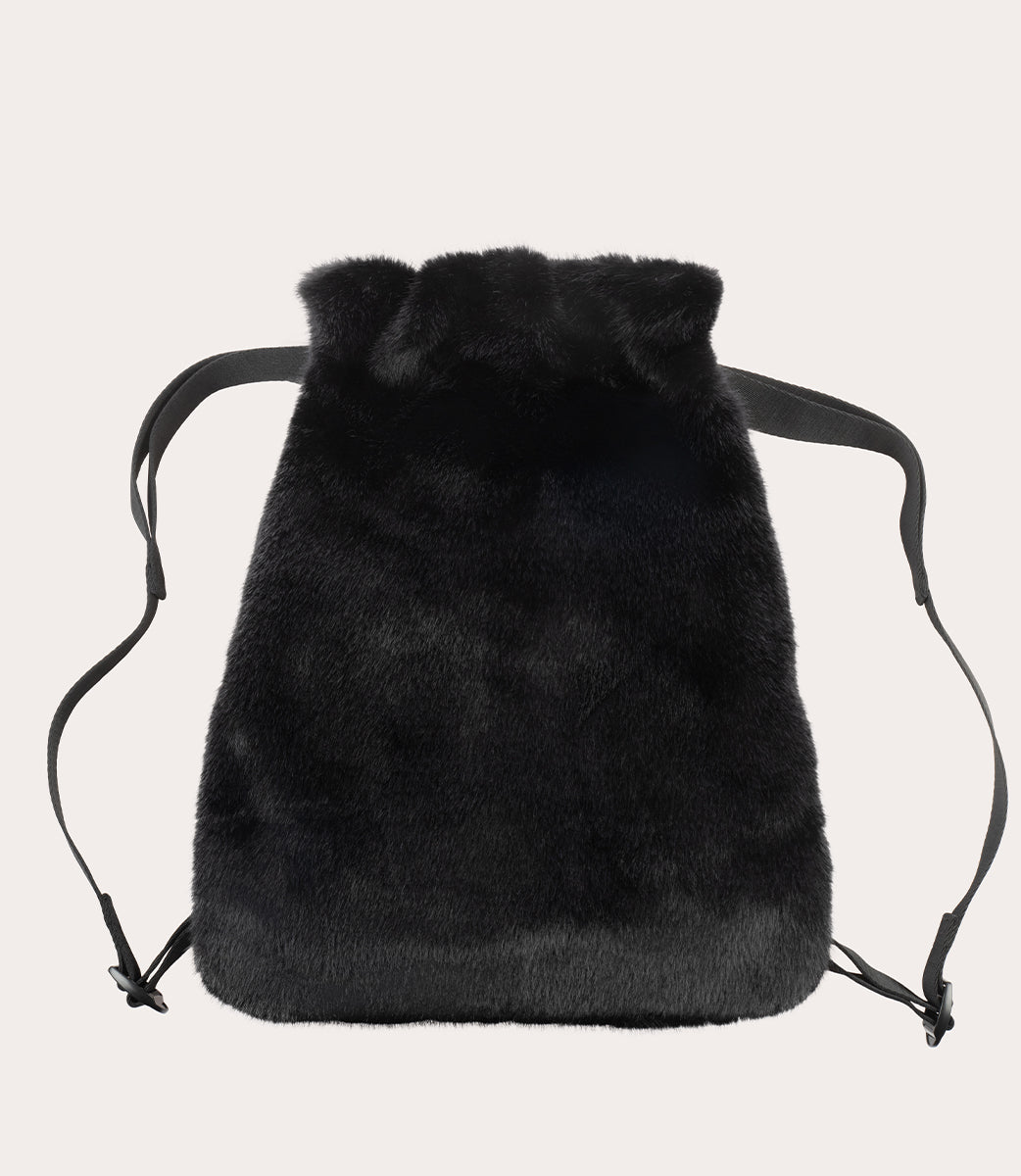 Tucano Nina Fur Rucksack Damen Bordeaux Kunstfell