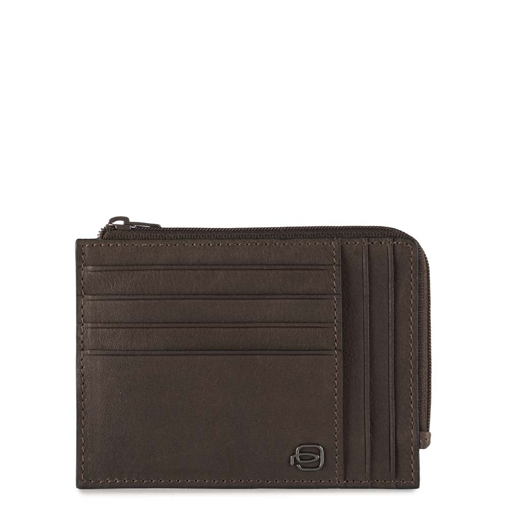 Piquadro Black Square Geldbörse CU braun Leder Münzfach RFID