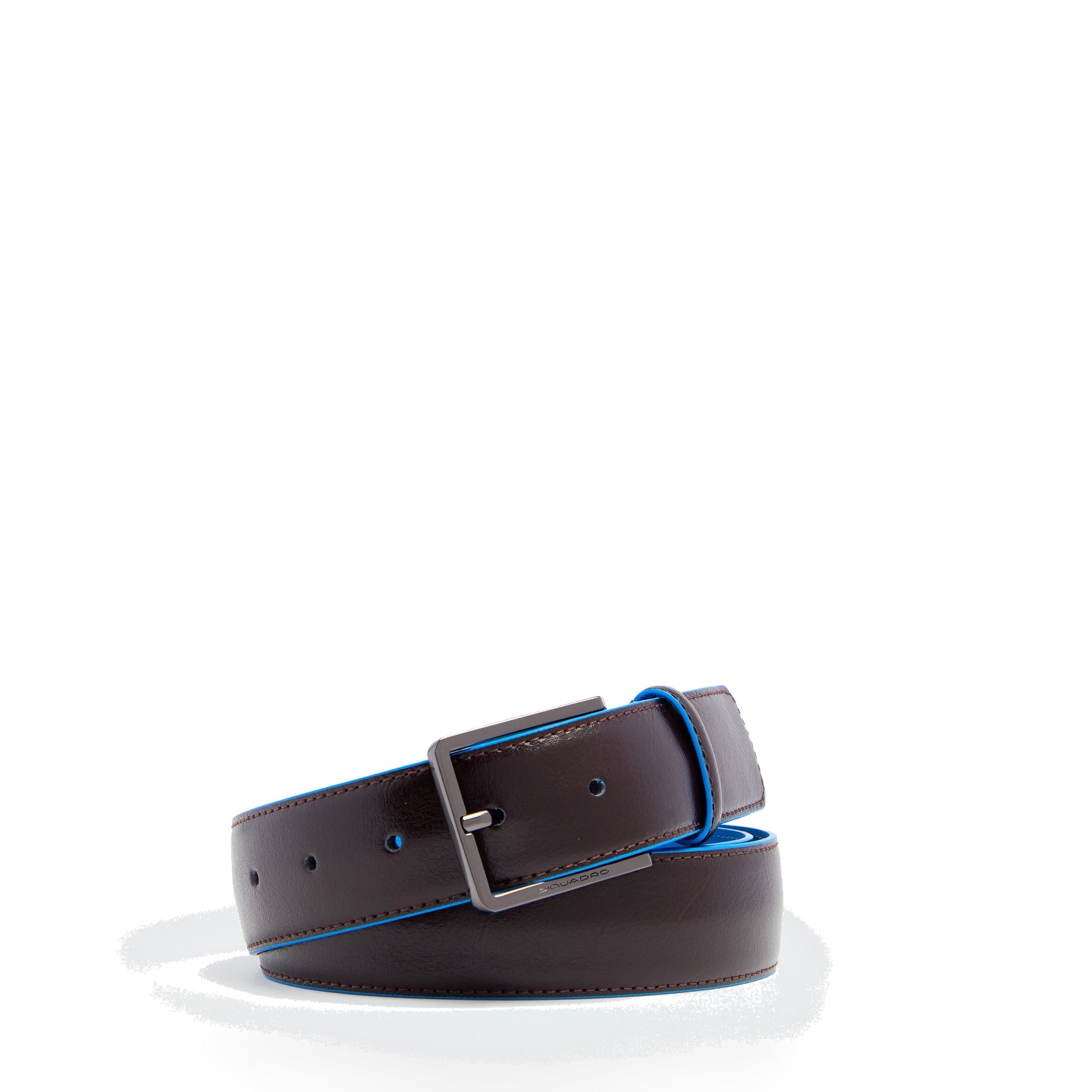 Piquadro Blue Square Herrengürtel Leder Blau Dornschließe