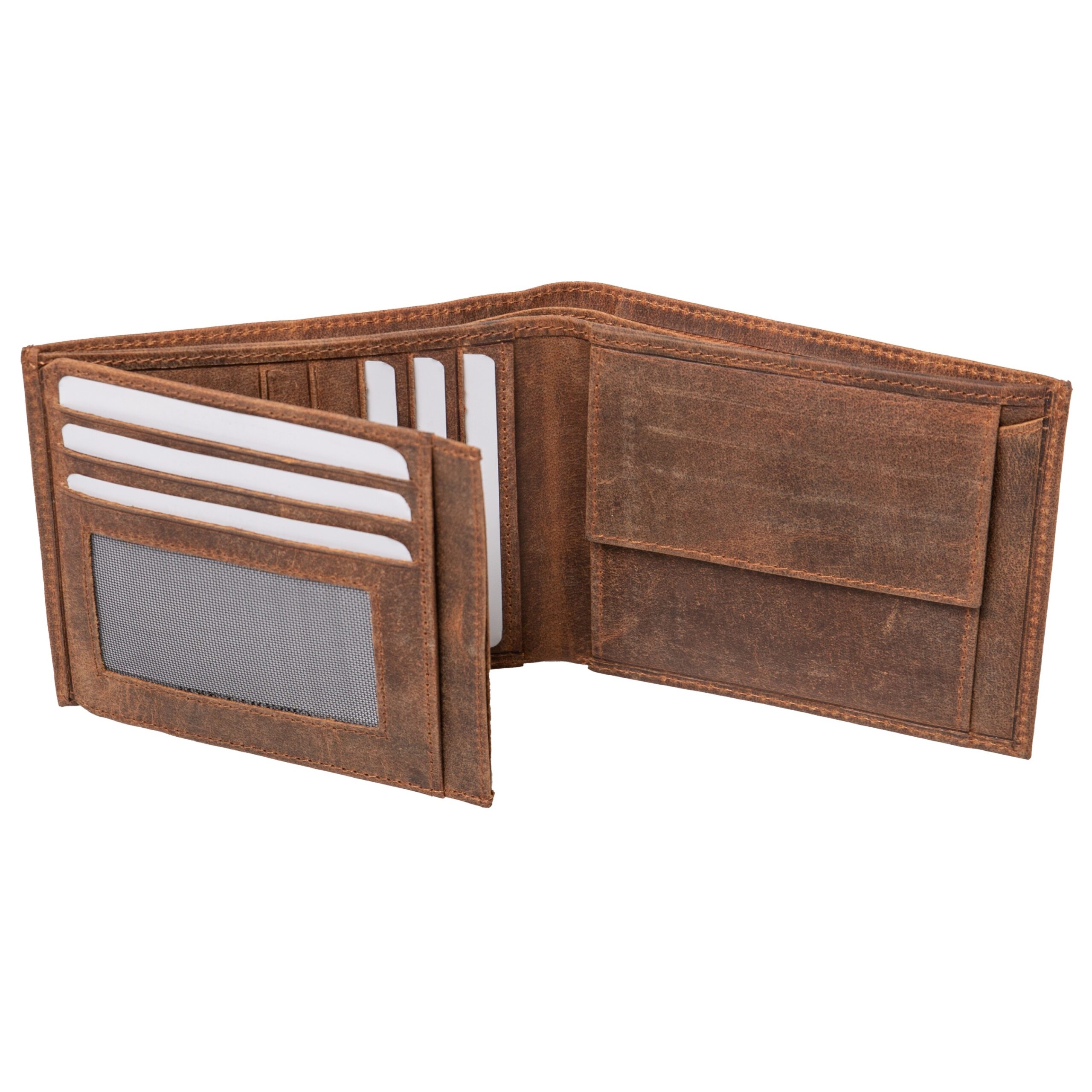 Lightpak Geldbörse Querformat Geldbörse braun Leder 10x12