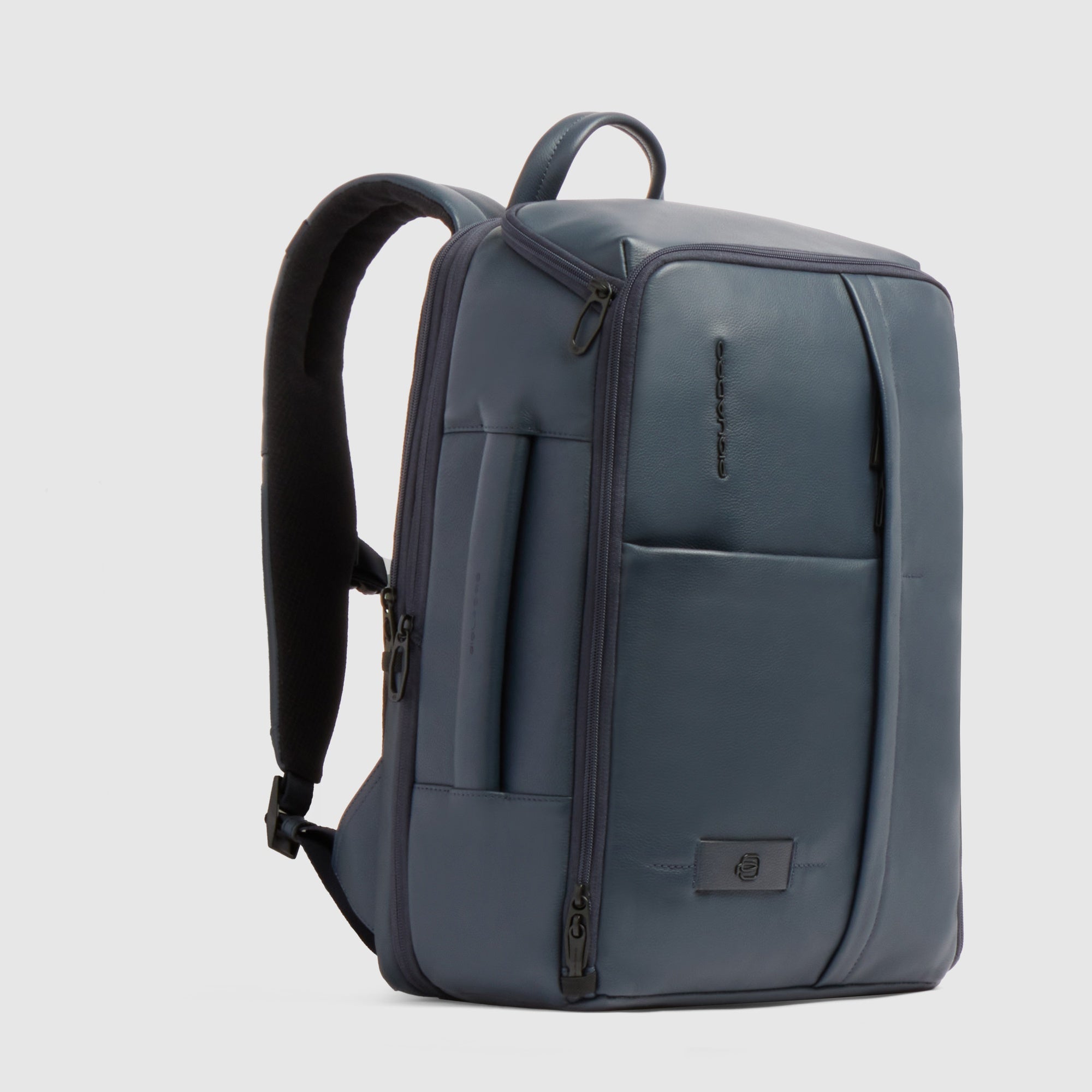 Piquadro Black Square Rucksack Leder 15,6 Zoll Schwarz