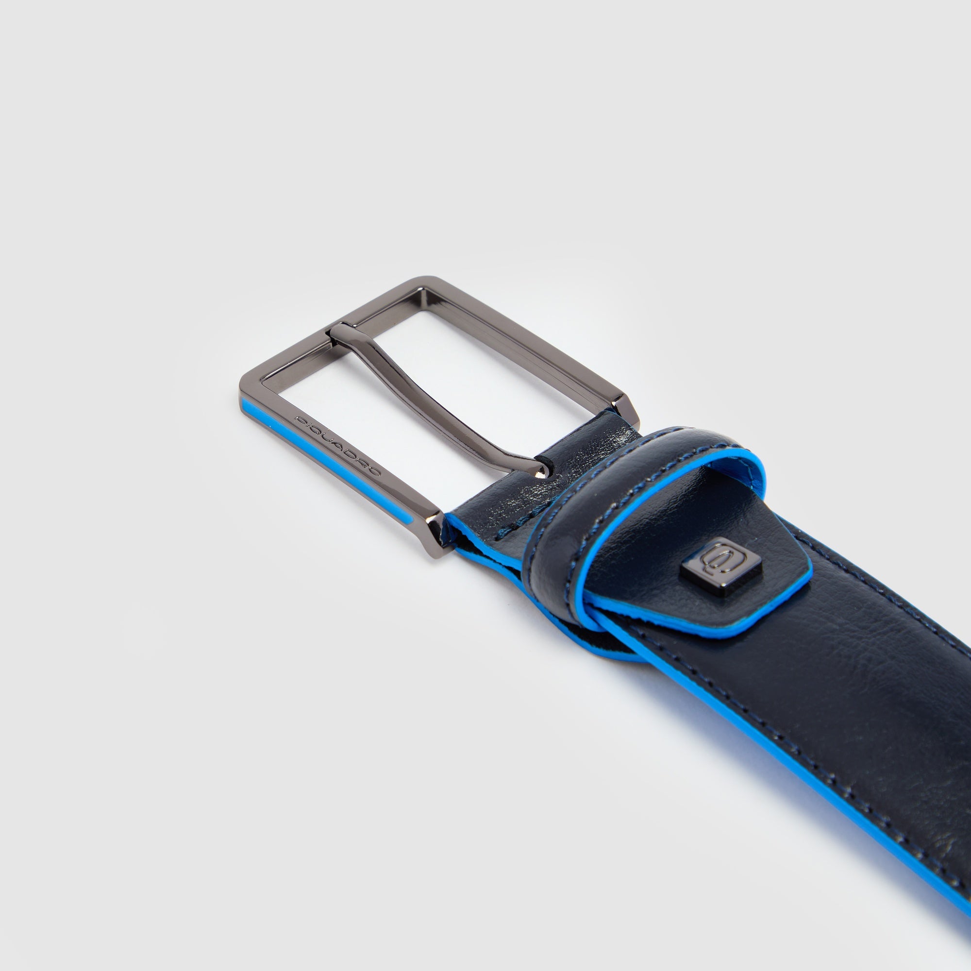 Piquadro Blue Square Herrengürtel Leder Blau Dornschließe