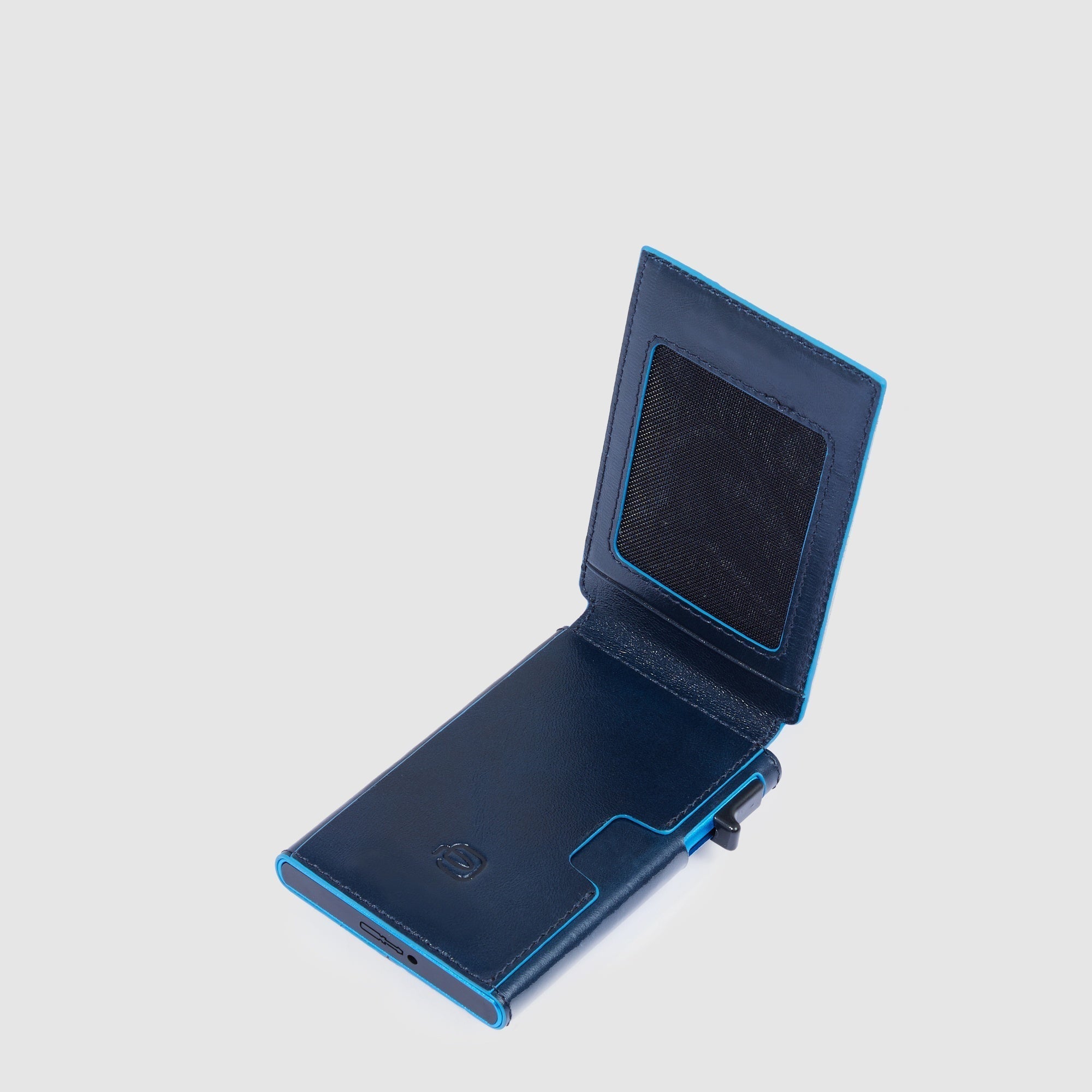 Piquadro Black Square Kartenetui Herren Leder RFID Schwarz