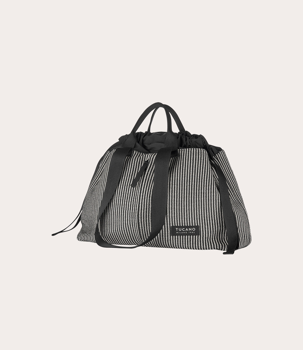 Tucano Carry Cleo Medium Shopper Stroh-Optik Schwarz