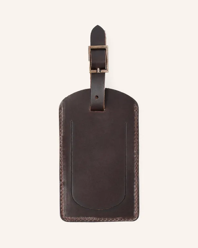 Buckle & Seam Safar Gepäckanhänger Leder mit Riemen und Schnalle