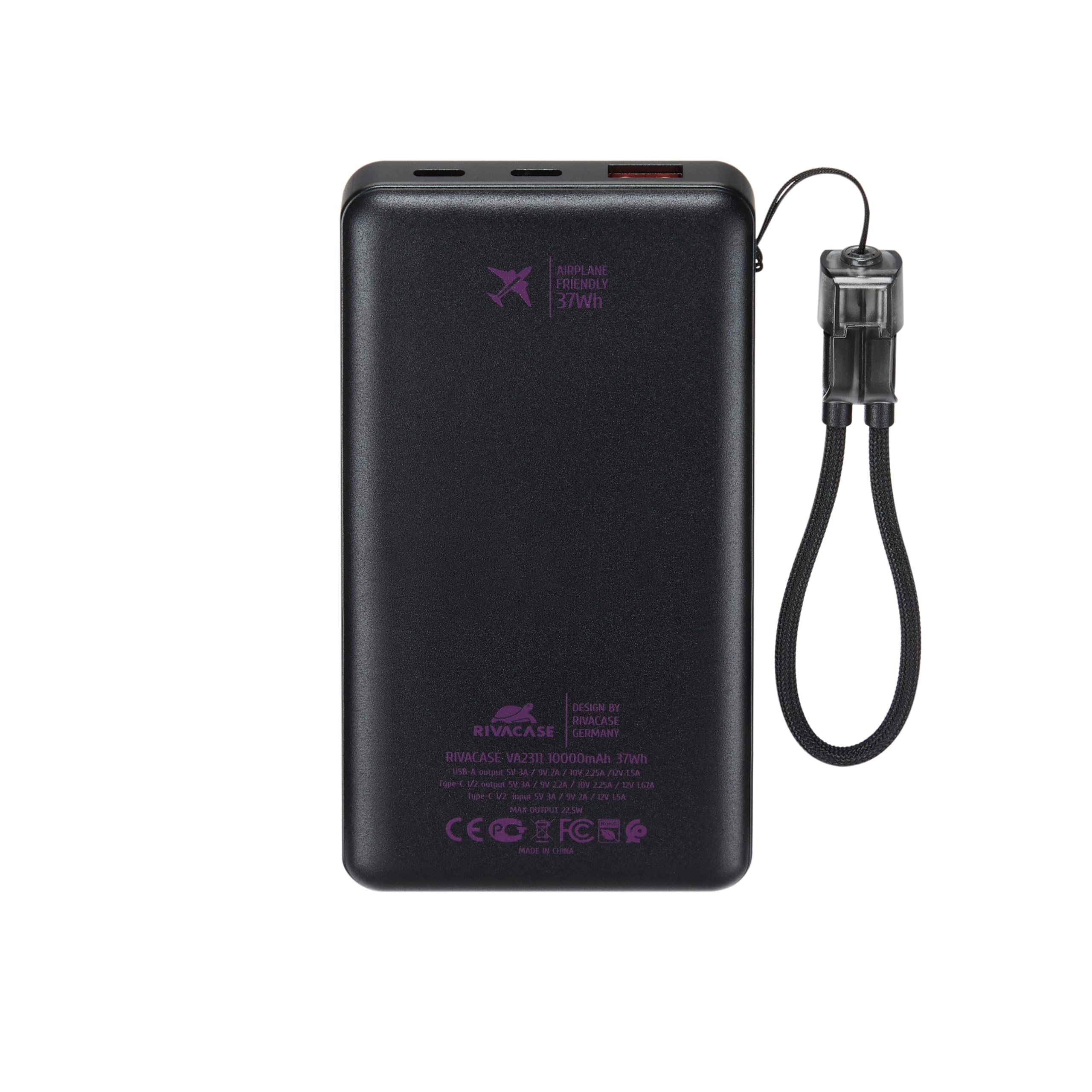RIVACASE Rapid VA2311 Powerbank 10000 mAh Schwarz 22,5W