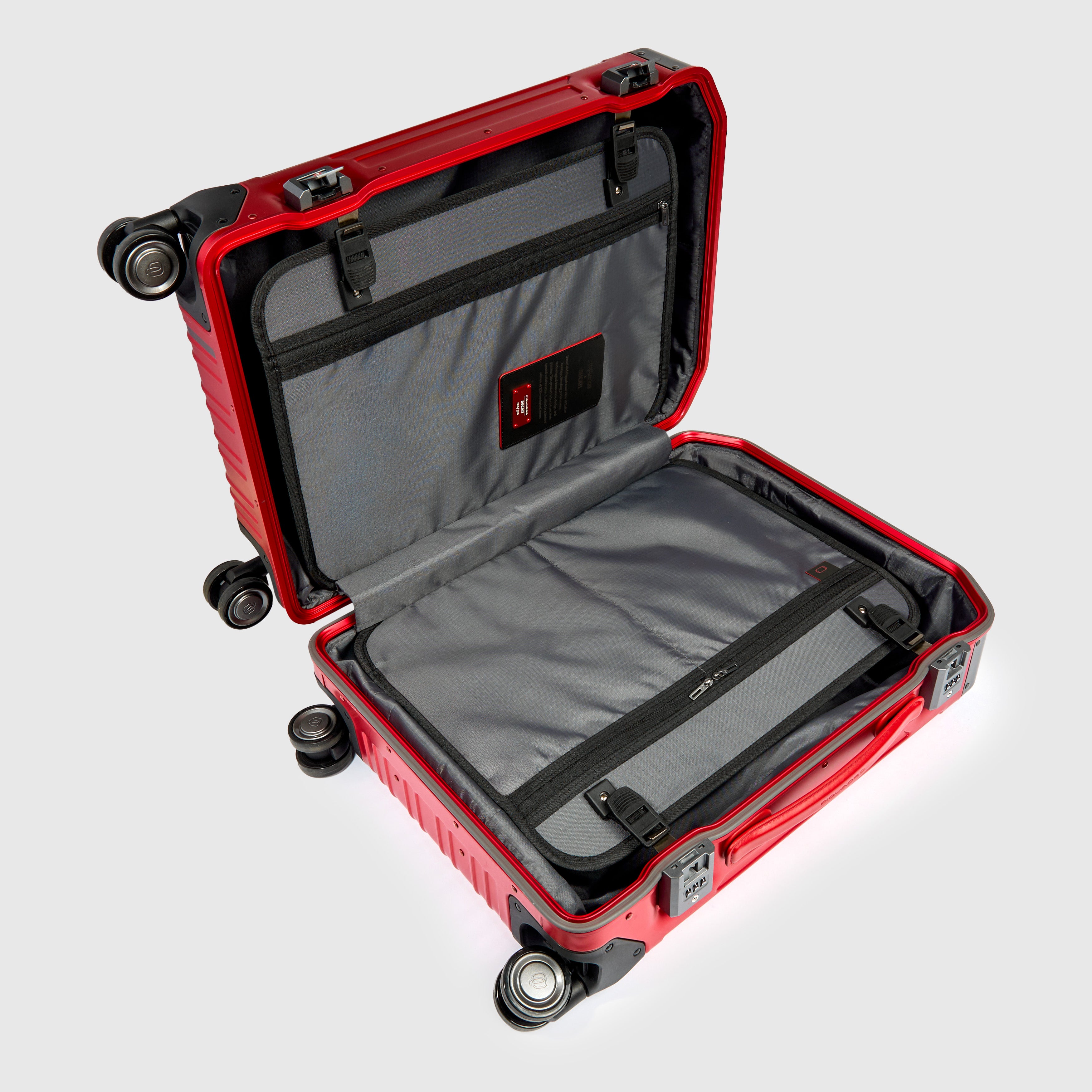 Piquadro Ducati Kabinentrolley Alu Rot 4 Rollen Handgepäck