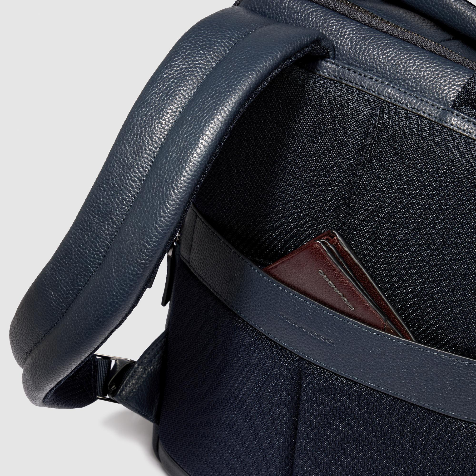 Piquadro Blue Square Rucksack 14 Zoll Laptop Leder