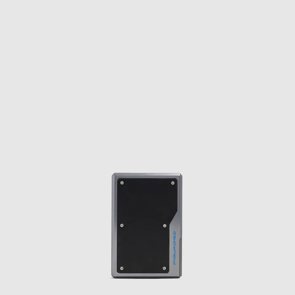 Piquadro BagMotic Kartenetui MagSafe Leder Alu schwarz