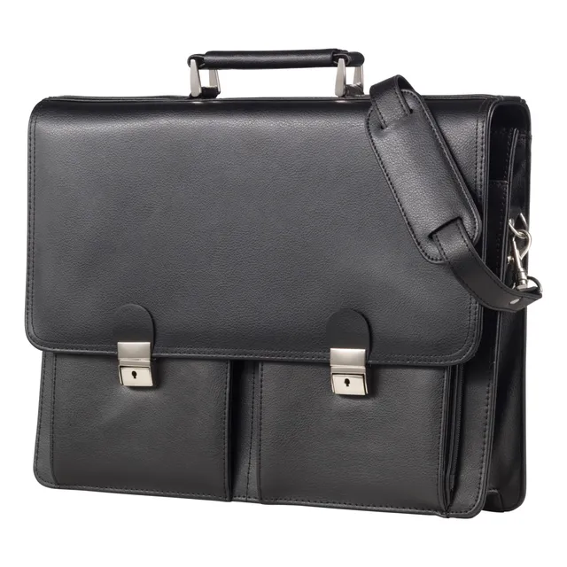 Alassio Veneto Aktentasche schwarz Leder 15 Zoll