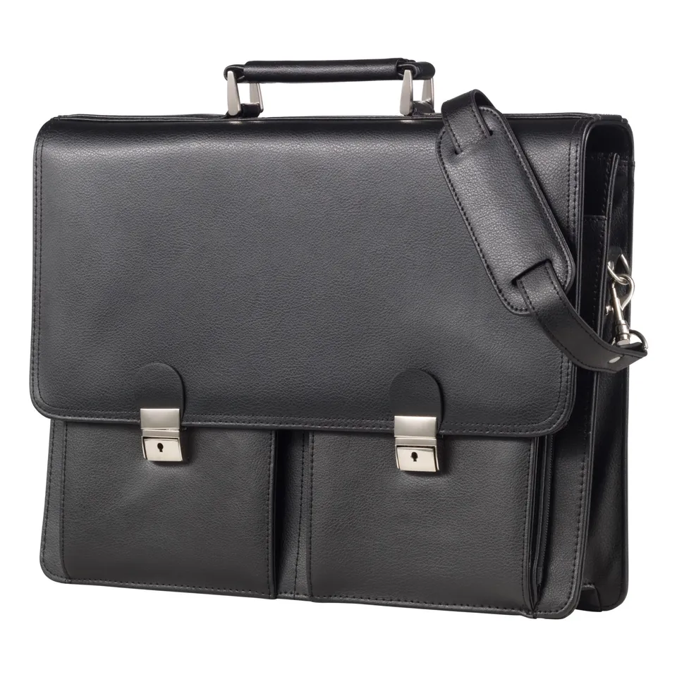 Alassio Veneto Aktentasche schwarz Leder 15 Zoll
