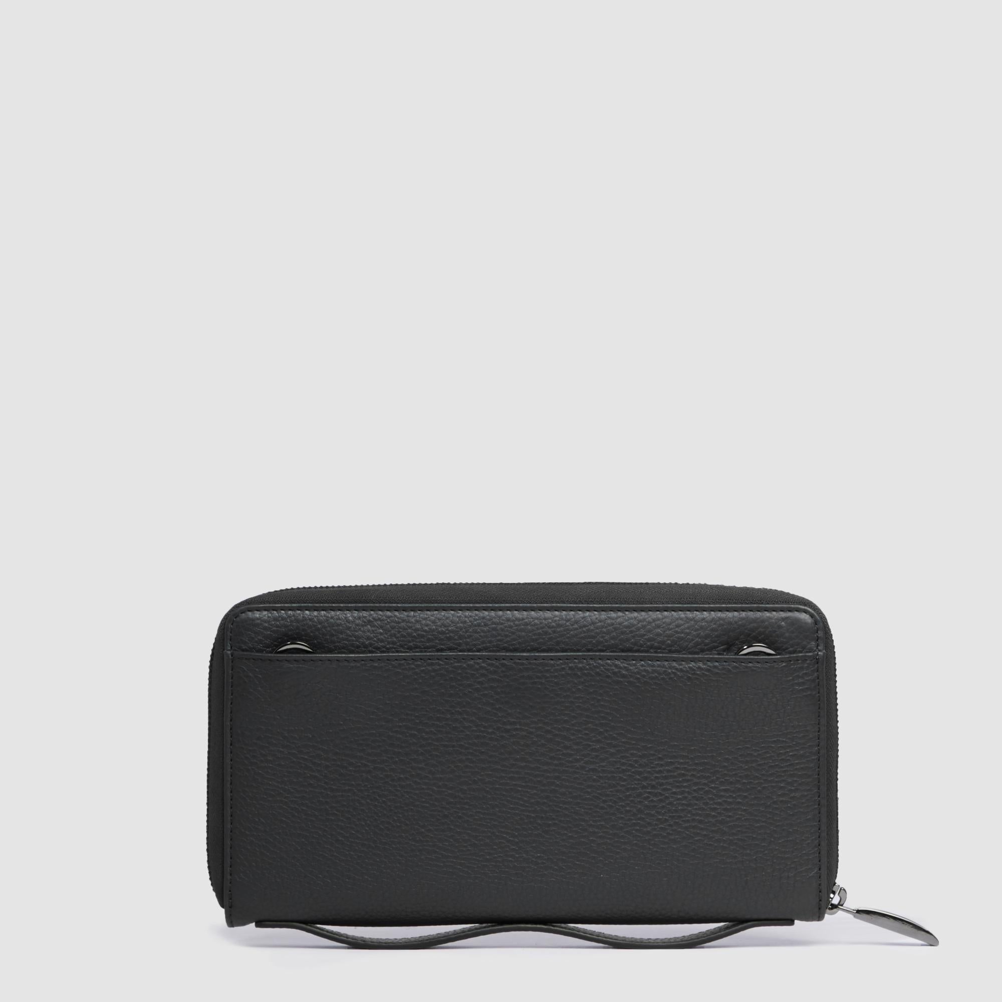 Piquadro Black Square Pochette Leder Schwarz Herren