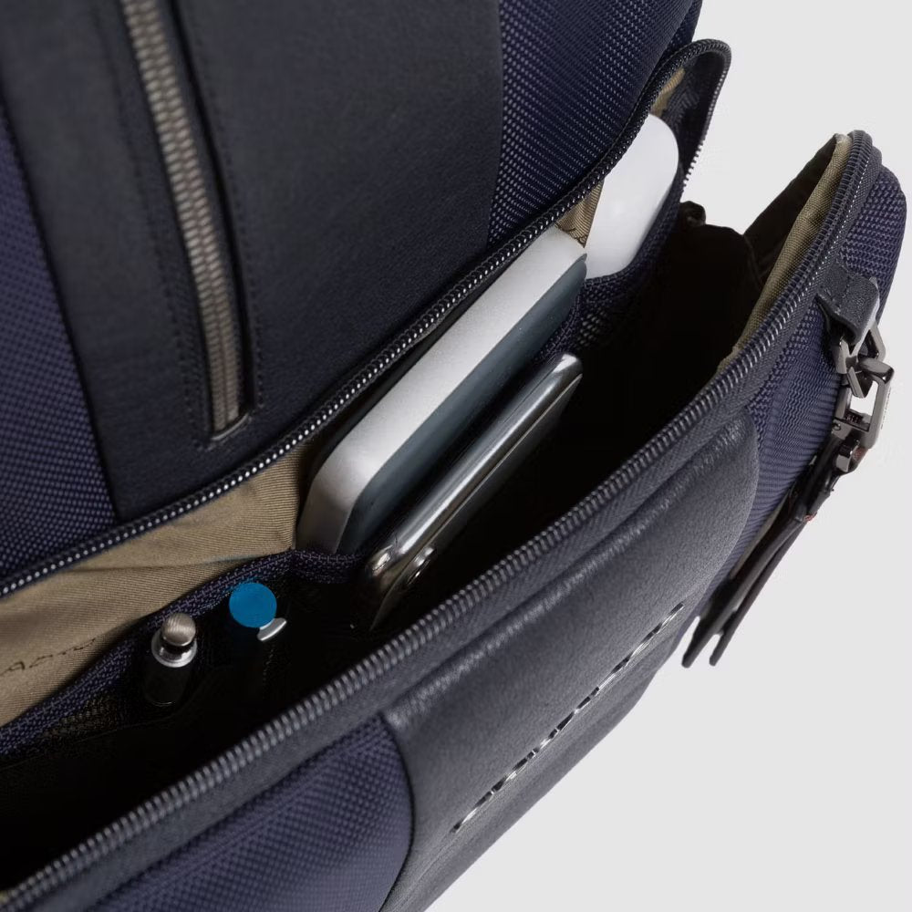 Piquadro Rover Laptop-Rucksack 15,6 Zoll Schwarz Fast-Check