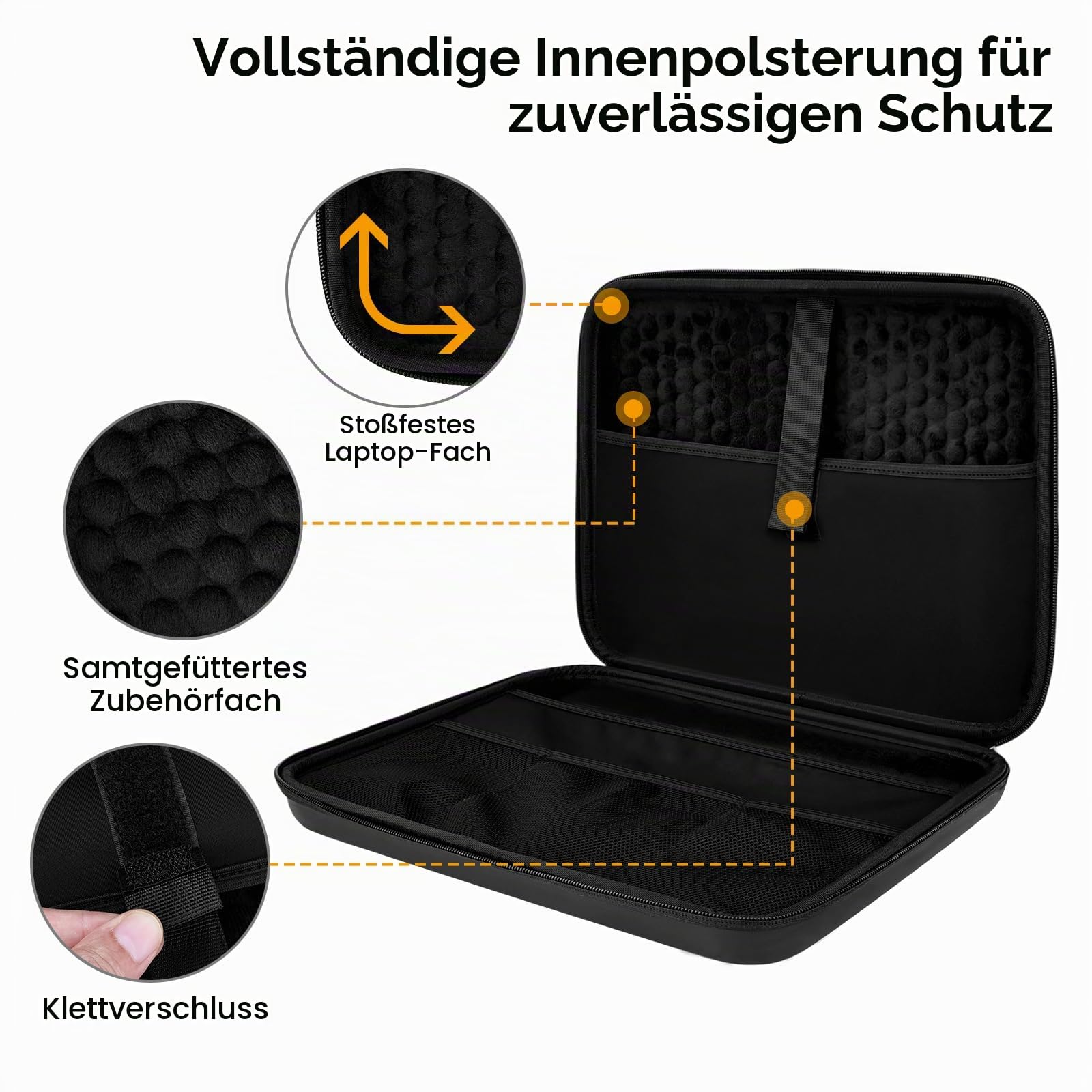 ARVOK Business Laptop Sleeve Tasche 15 Zoll EVA schwarz