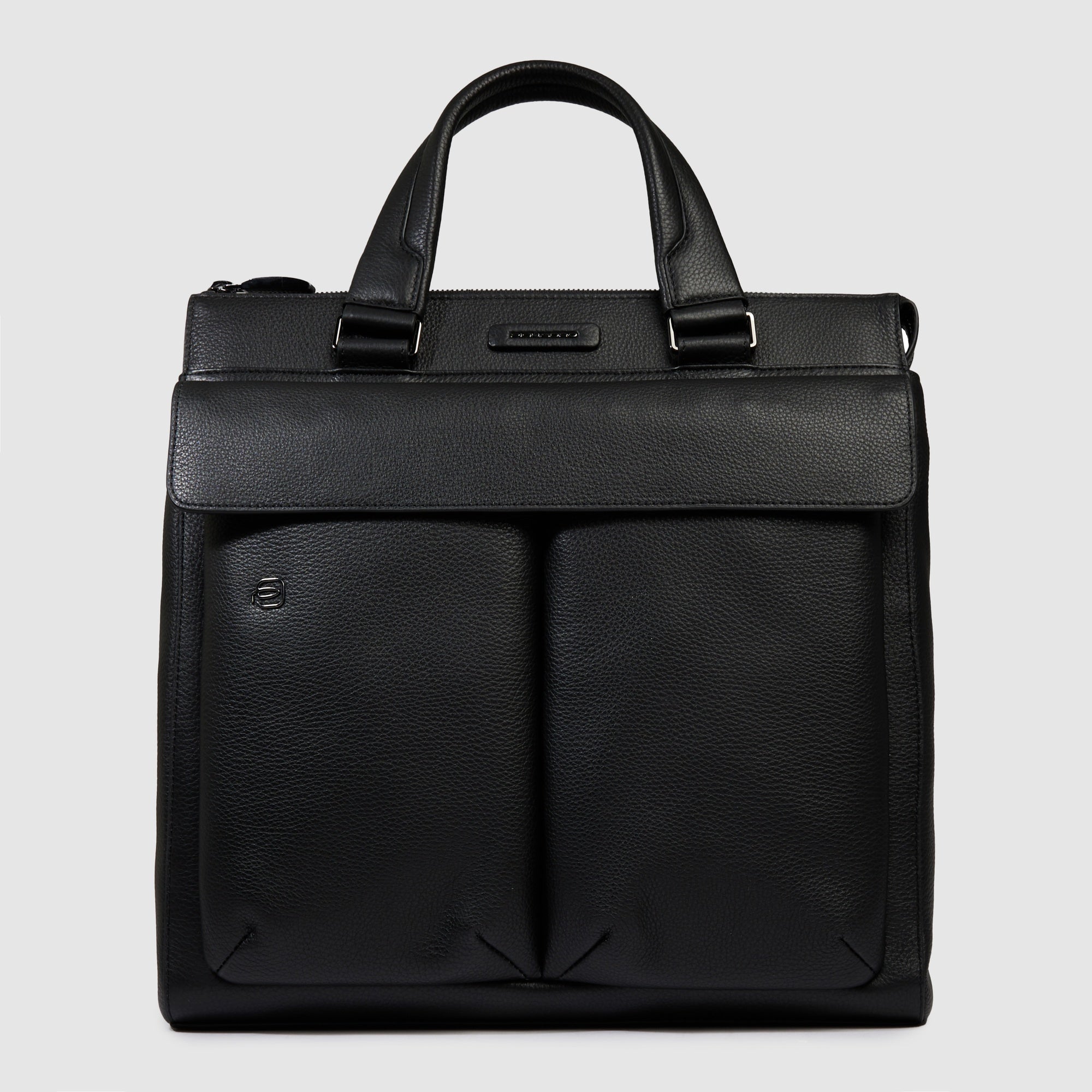 Piquadro Black Square Tote Shopper 13,3 Zoll schwarz Leder