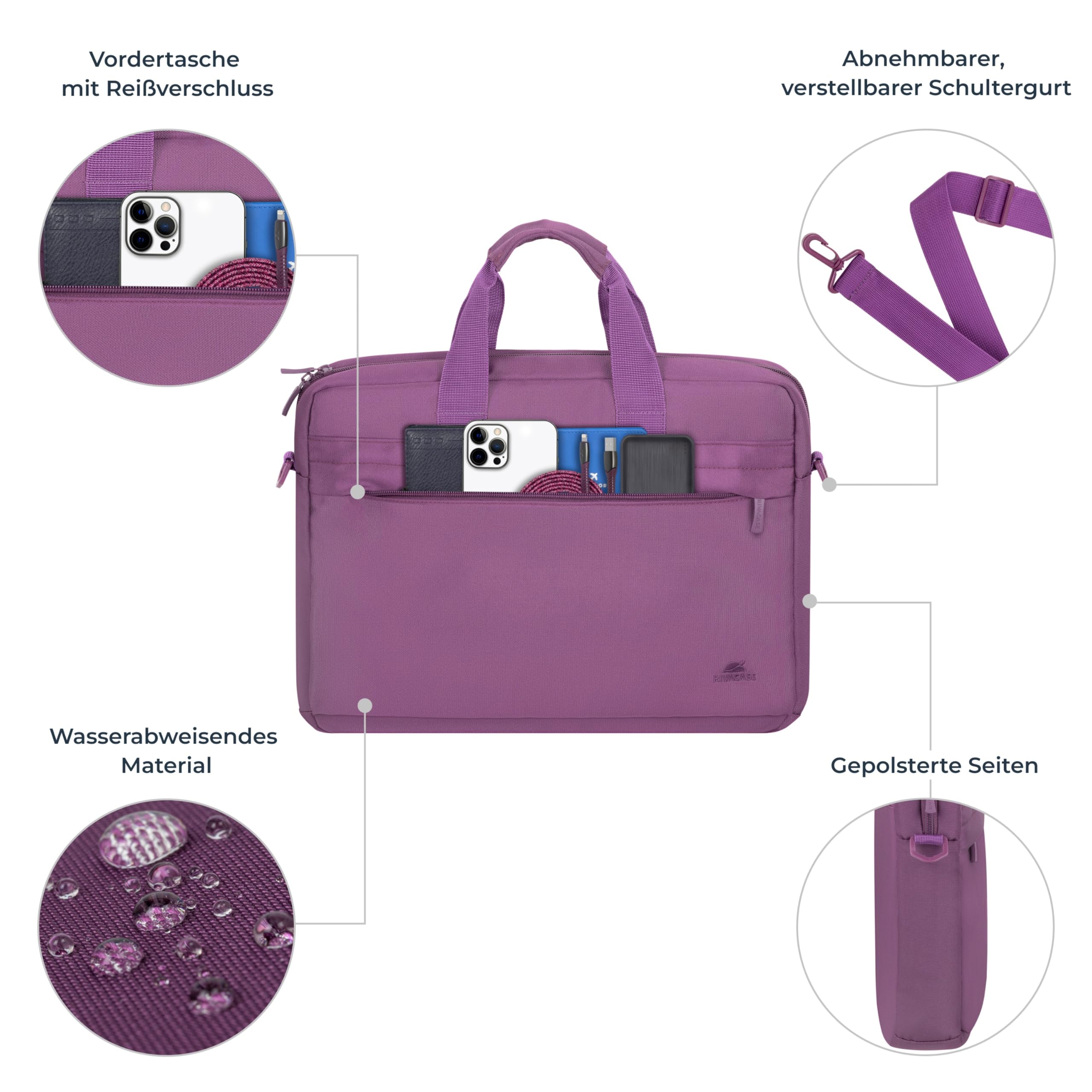 RIVACASE Eden 8234 Laptoptasche 14 Zoll Violett