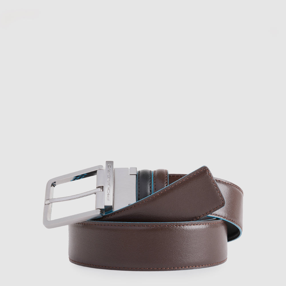 Piquadro Blue Square Gürtel Herren Leder reversibel schwarz