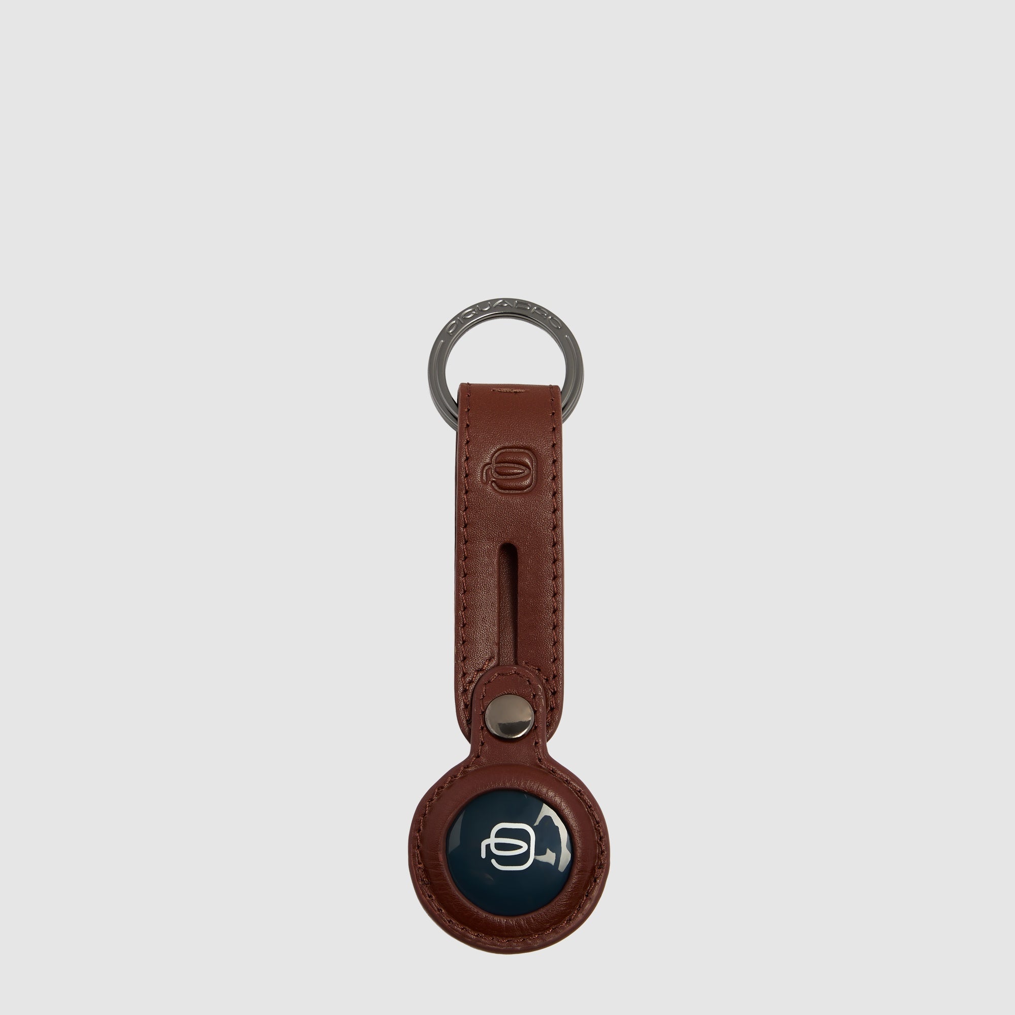 Piquadro Connequ AirTag Anhänger Leder Blau Schlüsselring