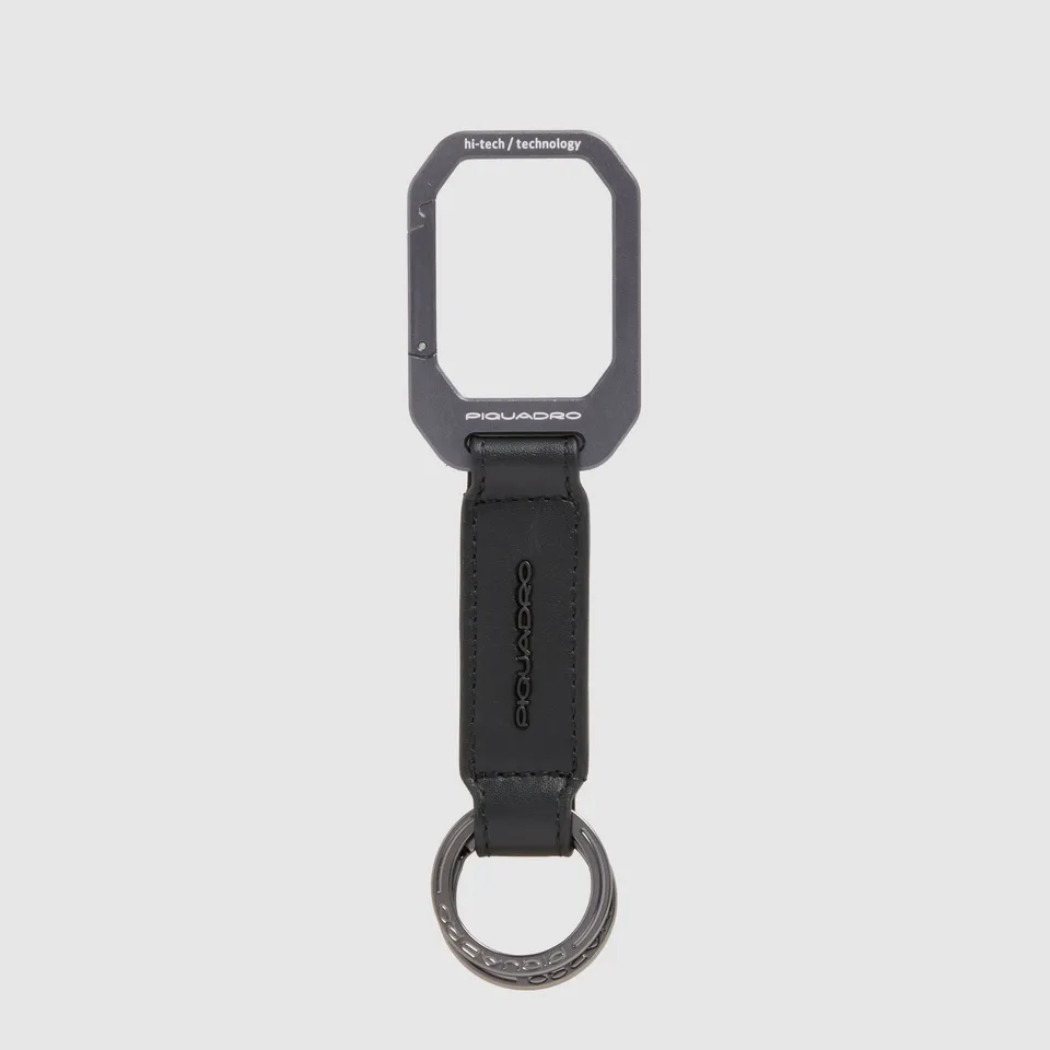 Piquadro Blue Square Schlüsselanhänger Leder schwarz