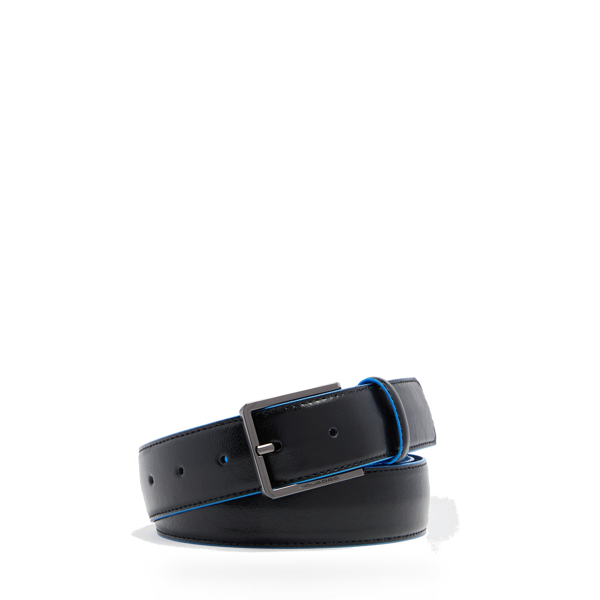 Piquadro Blue Square Herrengürtel Leder Blau Dornschließe