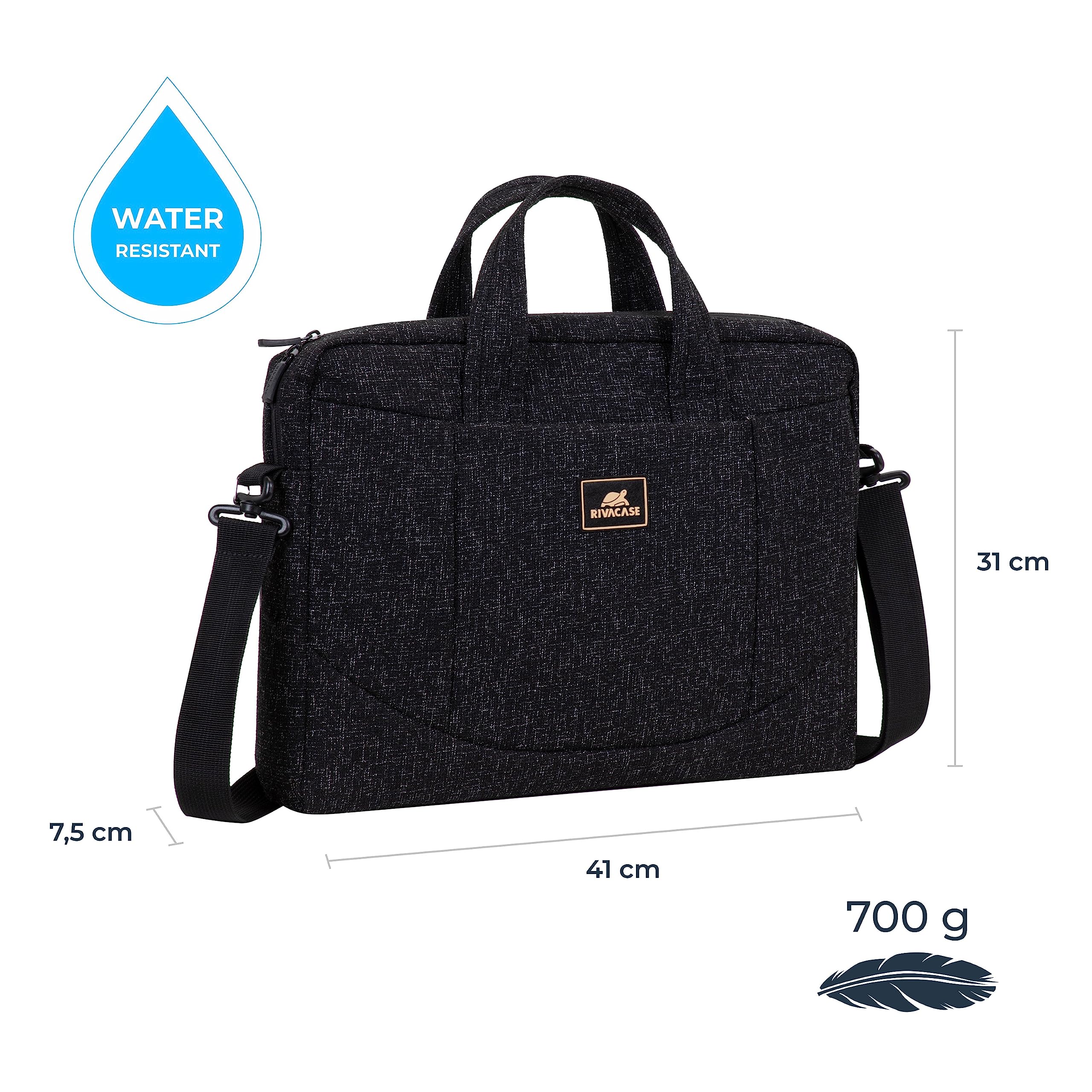 RIVACASE Tiergarten 15,6 Zoll Laptoptasche schwarz