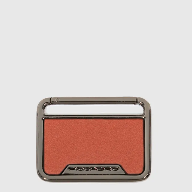 Piquadro Brief Monogram Plate Anhänger Gunmetal Leder
