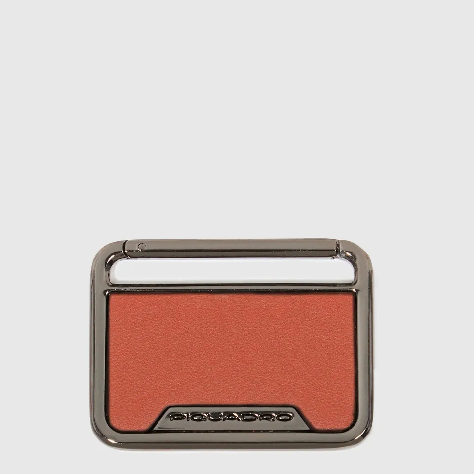 Piquadro Brief Monogram Plate Anhänger Gunmetal Leder