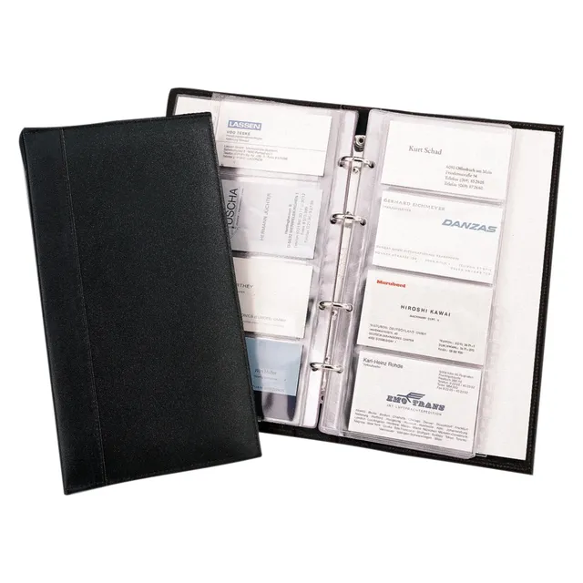 Lightpak Ringbuchmappen Visitenkarten-Ringbuch 120 schwarz