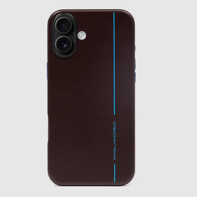 Piquadro Connequ iPhone 16 Plus Hülle Leder Braun