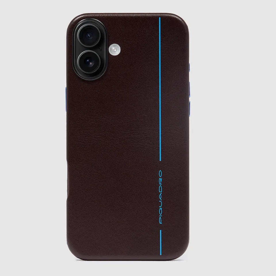 Piquadro Connequ iPhone 16 Plus Hülle Leder Braun