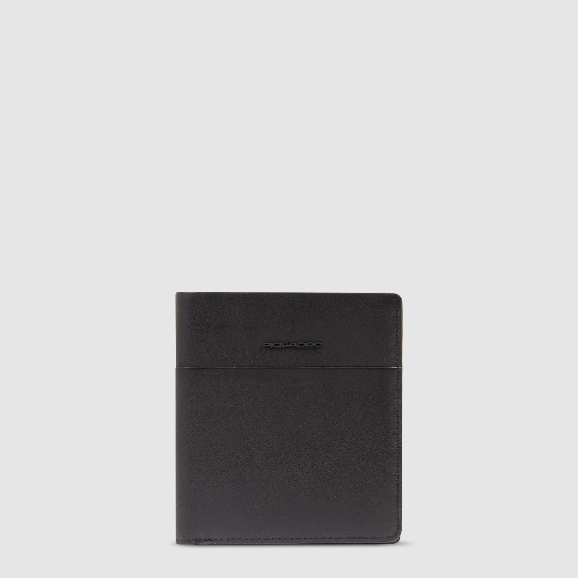 Piquadro Blue Square Reisepasshülle Leder Schwarz RFID