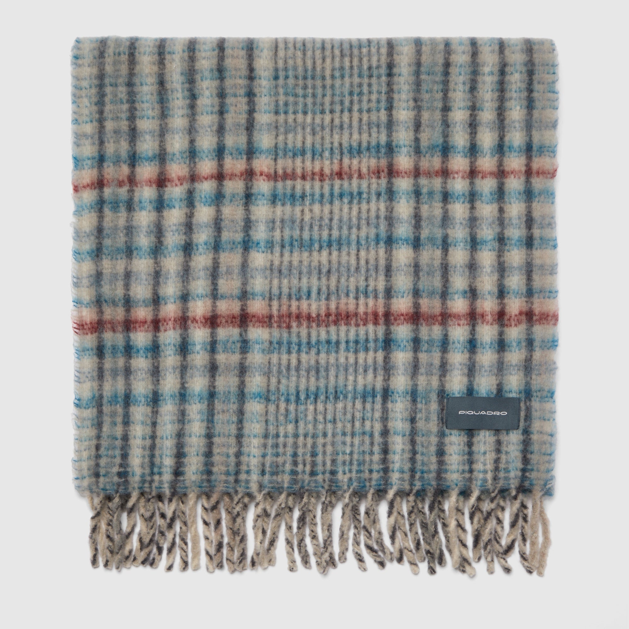 Piquadro Urban Schal Wollmischung Mohair-Effekt Blau