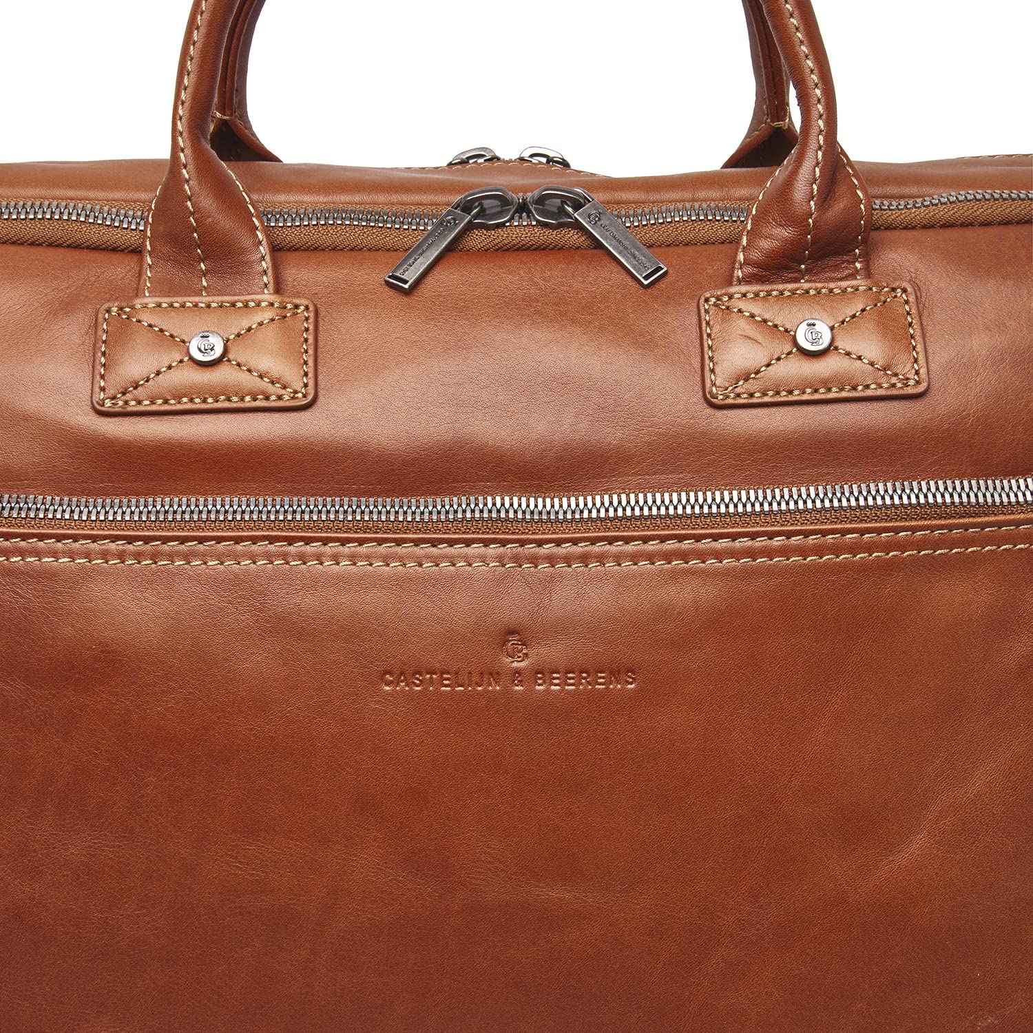 Castelijn & Beerens Firenze Laptoptasche 17 Zoll Leder hellbraun