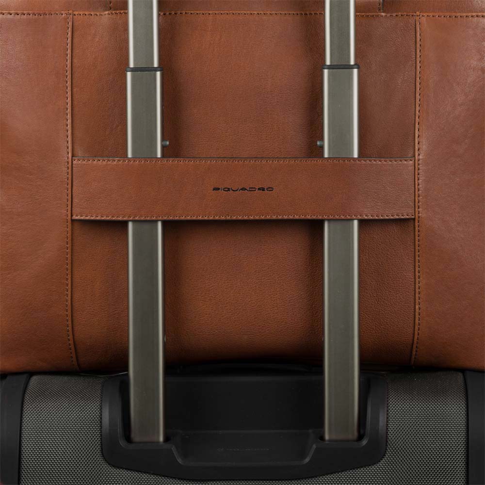 Piquadro Brief Aktentasche Leder 15 Zoll Laptop Braun