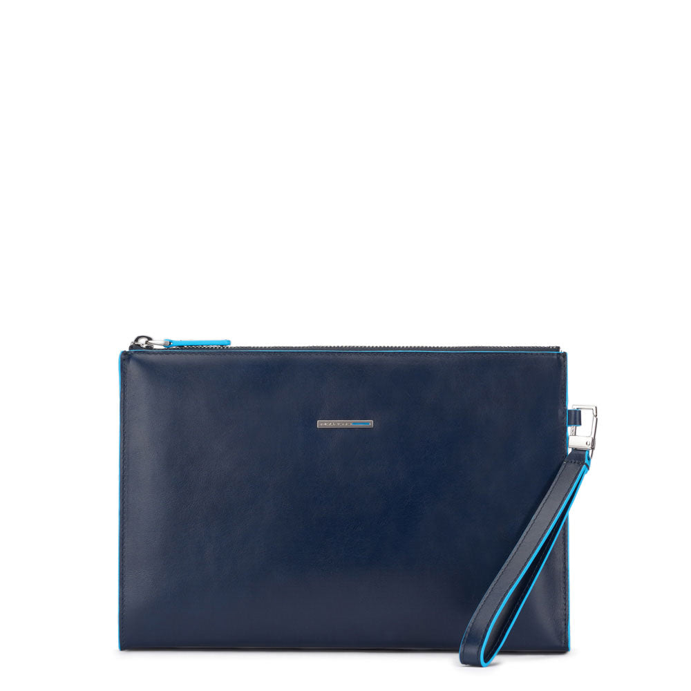 Piquadro Black Square Pochette Herrentasche Schwarz Leder