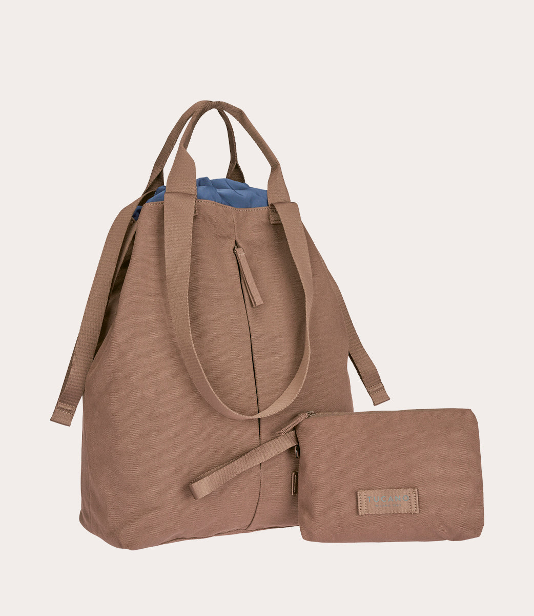 Tucano Carry Vertical Medium Shopper Grau Canvas 21,5 L